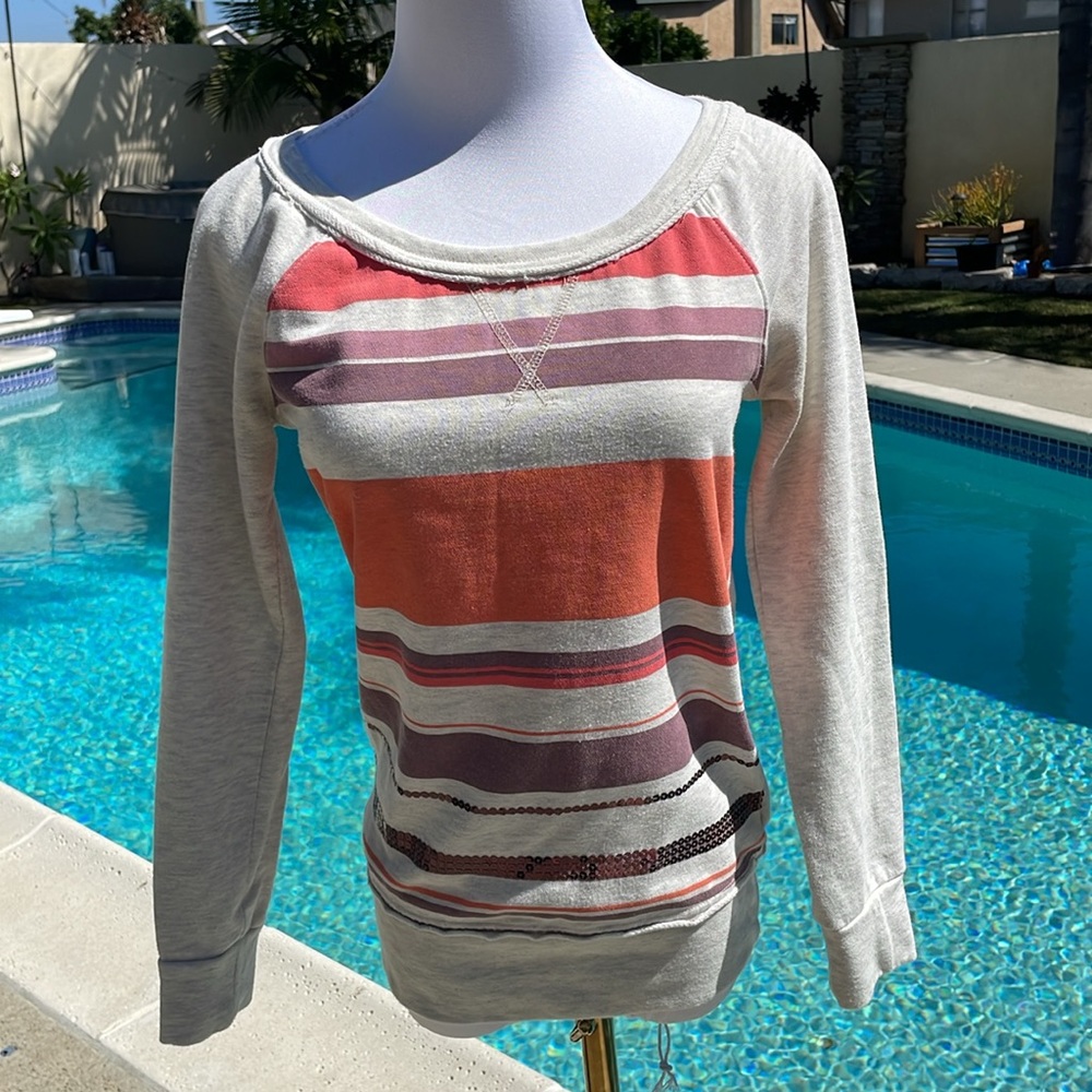 Love Fire stripes and sequins sweatshirt. Size XS